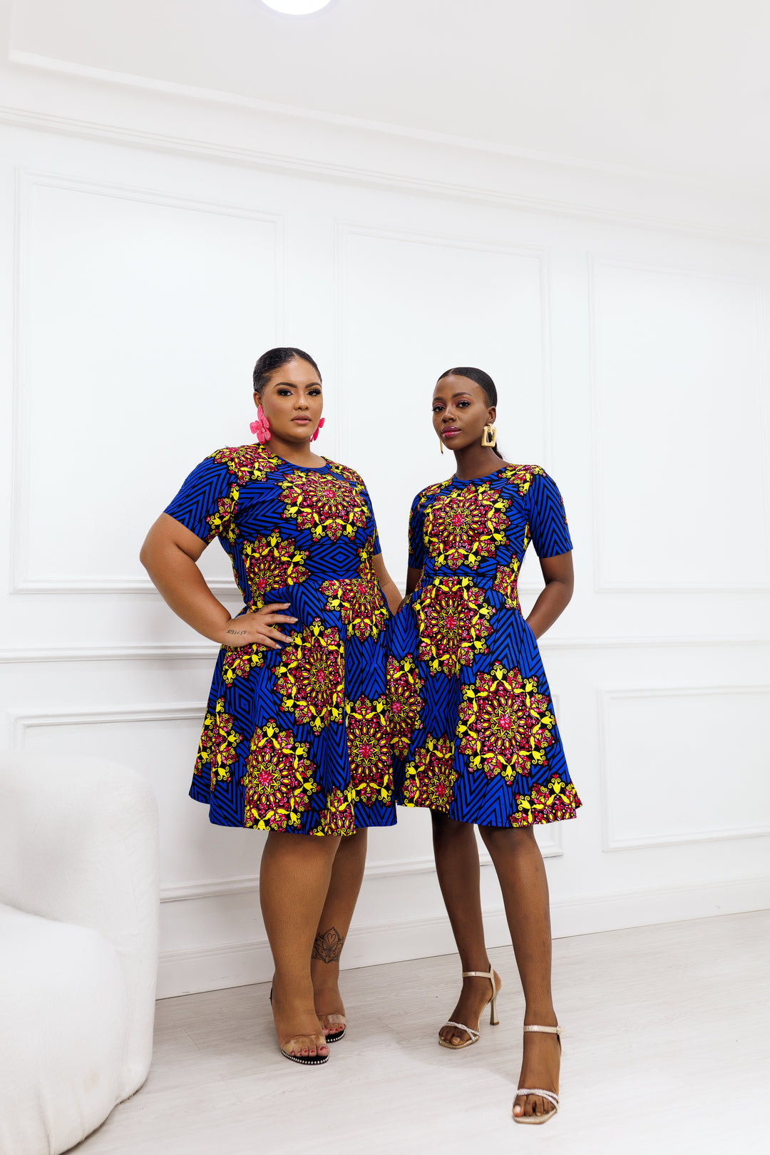 African Print Ese Midi Dress