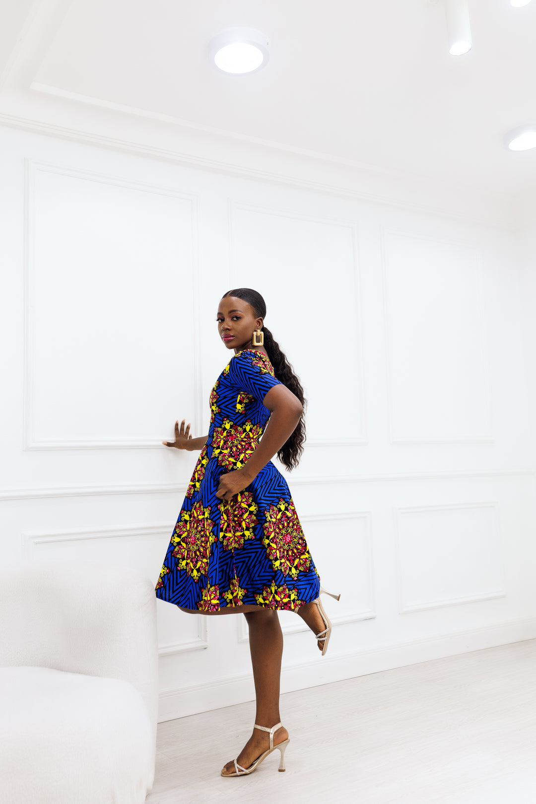 African Print Ese Midi Dress