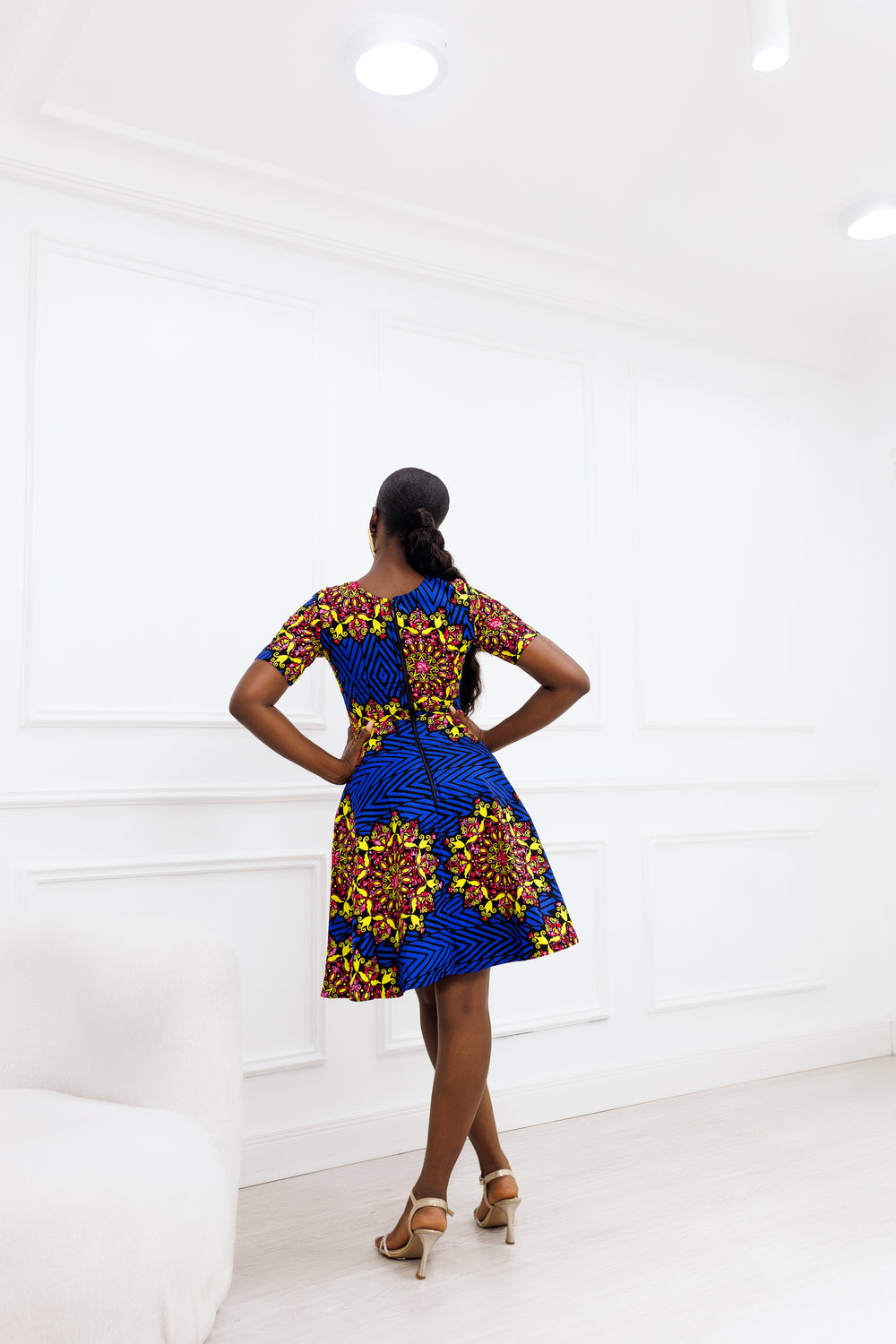 African Print Ese Midi Dress